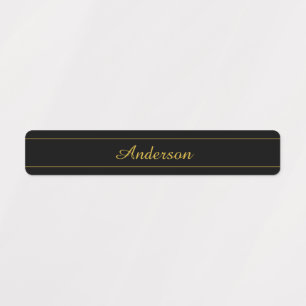Simple Customizable Gold & Black Text Design Labels