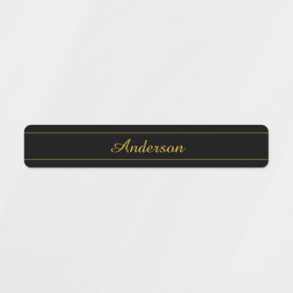 Simple Customizable Gold & Black Text Design Labels