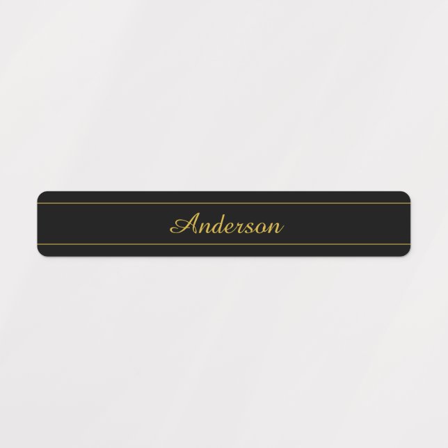 Simple Customizable Gold & Black Text Design  Labels (Design 1)