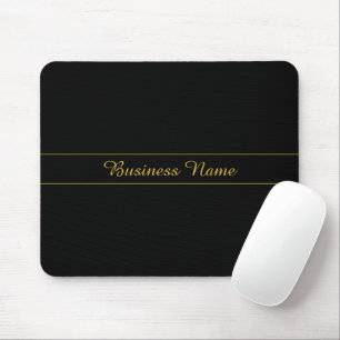 Simple Customizable Gold & Black Text Design  Mouse Pad