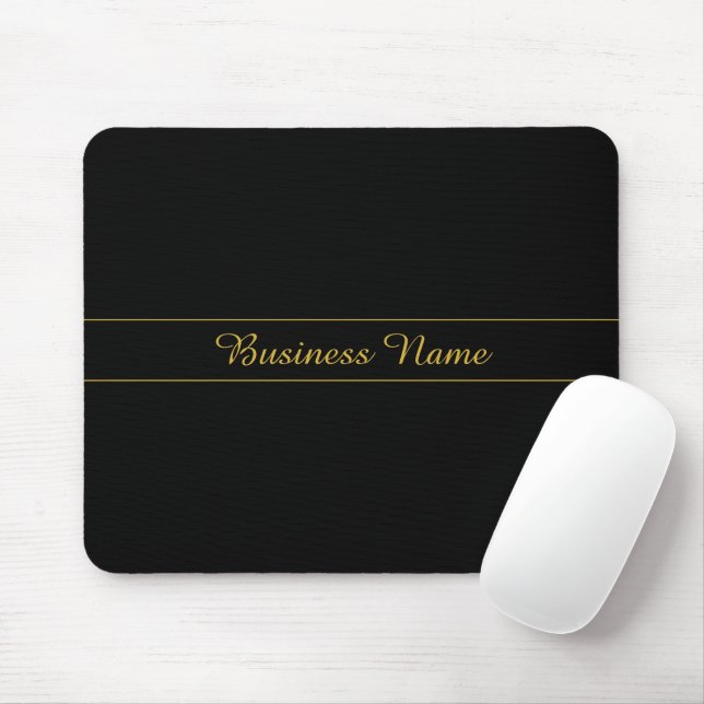 Simple Customizable Gold & Black Text Design  Mouse Pad (With Mouse)