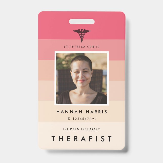 Simple customizable Hospital employee name tag Badge (Front)