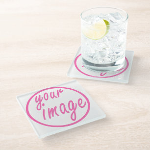 Simple Customizable Image Photo Template Glass Coaster