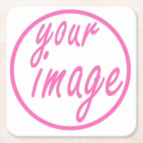 Simple Customizable Image Photo Template Square Paper Coaster