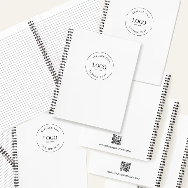 Notebooks Code Logo Simple customizable QR CODE Logo website Promotion Notebook | Zazzle