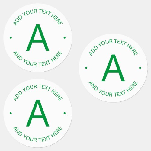 Simple Customizable Text  Green  White Labels