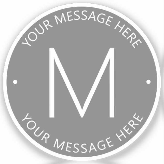 Simple Customizable Text | Grey Transparent Sticker (Front)