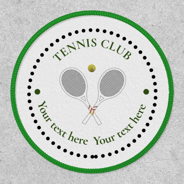 Simple Customizable Text Tennis Club Patch (Front)