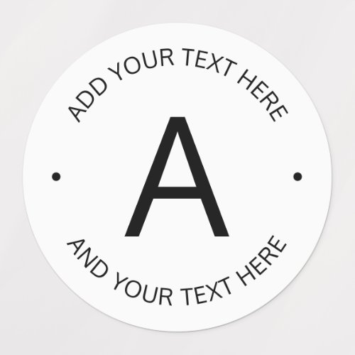 Simple Customizable text  White  Black Labels