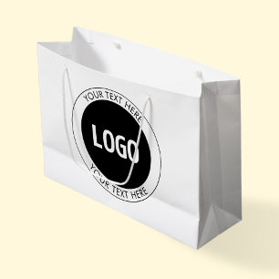 Simple Customizable Text & Your Logo or Image Large Gift Bag