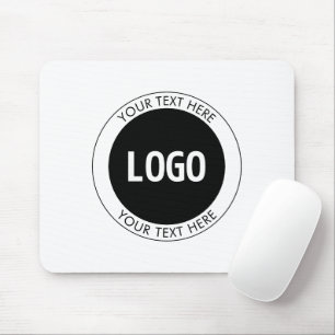 Simple Customizable Text & Your Logo or Image Mouse Pad