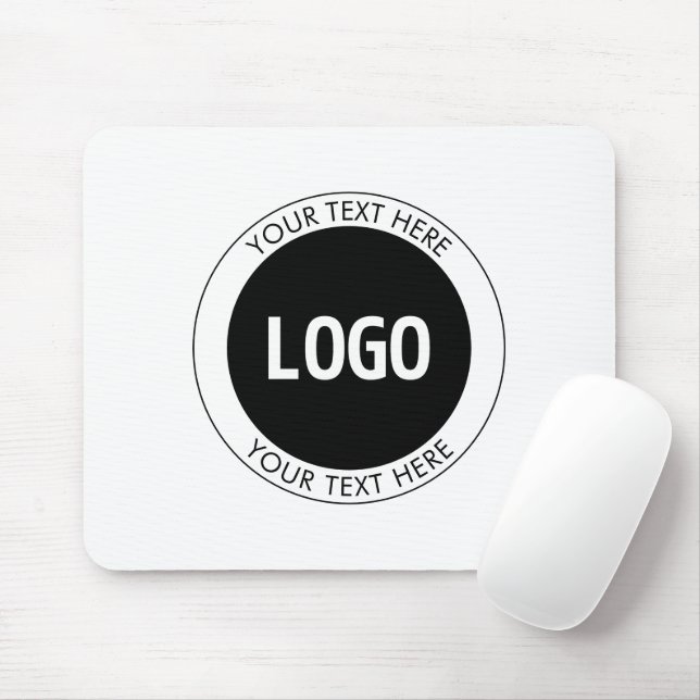 Simple Customizable Text & Your Logo or Image Mouse Pad (With Mouse)