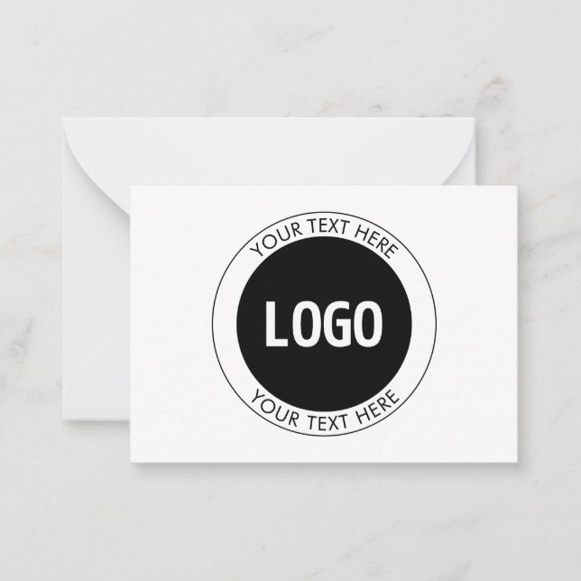 Simple Customizable Text & Your Logo or Image Note Card (Front)