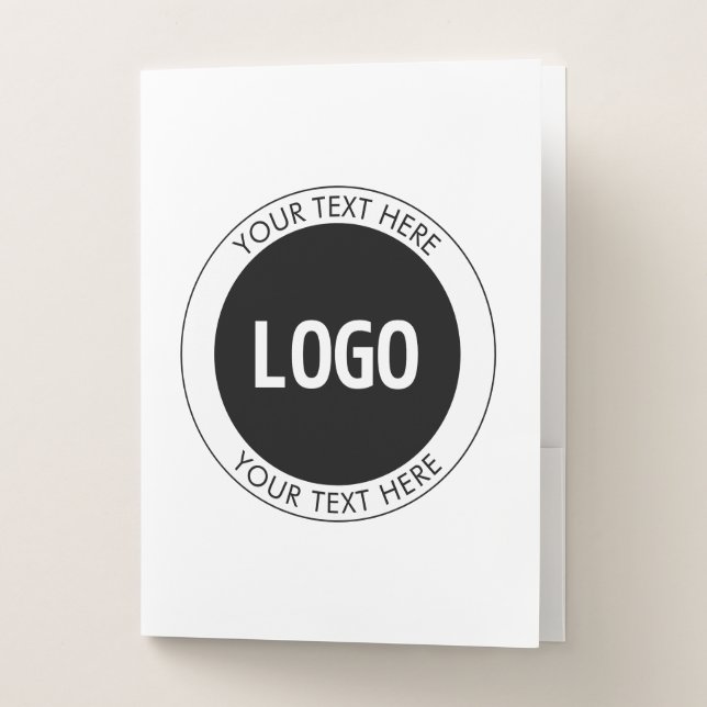 Simple Customizable Text & Your Logo or Image Pocket Folder (Front)