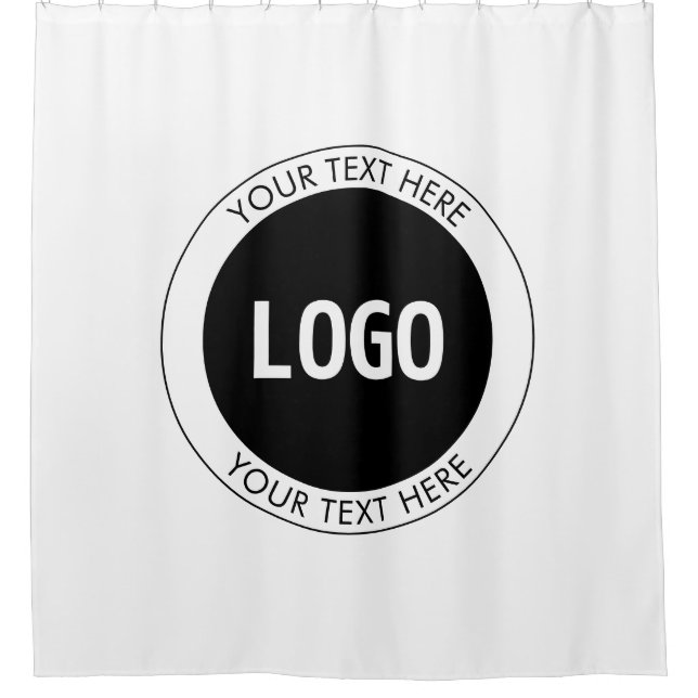 Simple Customizable Text & Your Logo or Image Shower Curtain (Front)
