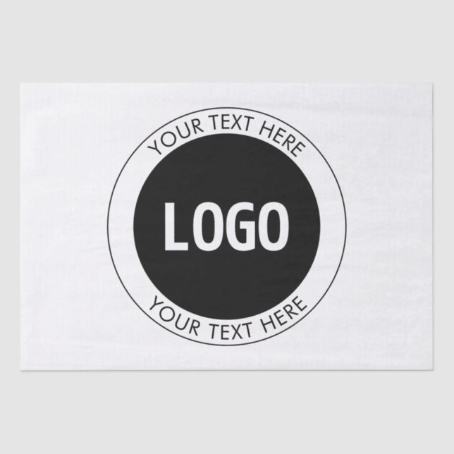 Simple Customizable Text & Your Logo or Image Tissue Paper (Front)