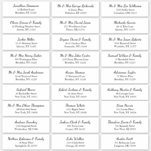 Simple Customizable Wedding Guest Address Label