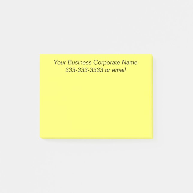 Simple Customized Business Company Name on Yellow Post-it Notes (Front)