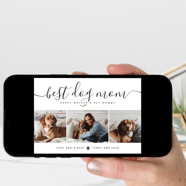 Simple Customized Pet Dog Mothers Day Cards (Front Digital)