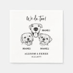 Simple Cute 3 Dogs Pet Wedding Custom Napkins