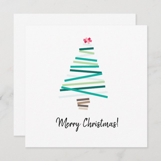 simple cute abstract Christmas tree merry Holiday Card (Front/Back)