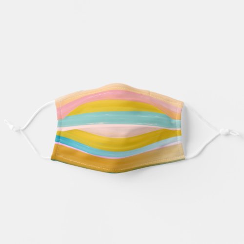 Simple Cute Abstract Watercolor Stripes in Pink Adult Cloth Face Mask