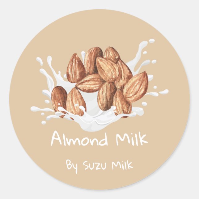 Simple Cute Almond Milk Label (Front)