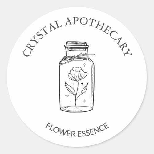 Simple Cute Apothecary Flower Essence Classic Round Sticker