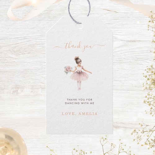 Simple Cute Ballerina Theme Birthday Floral Favor Gift Tags