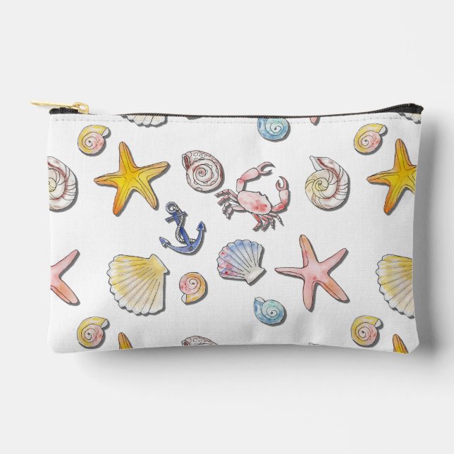 Simple Cute Beach Design  Accessory Pouch (Front)