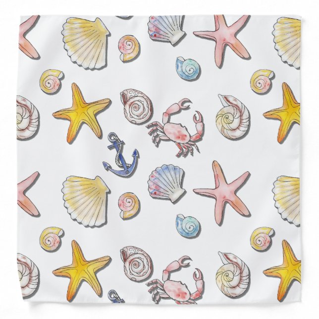 Simple Cute Beach Design  Bandana (Front)