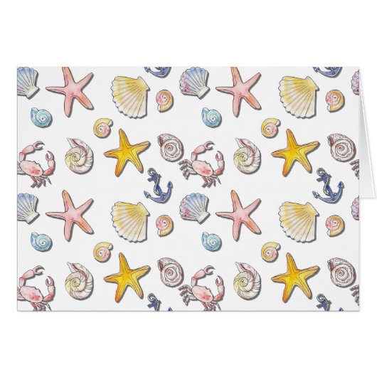 Simple Cute Beach Design Cards (Front Horizontal)