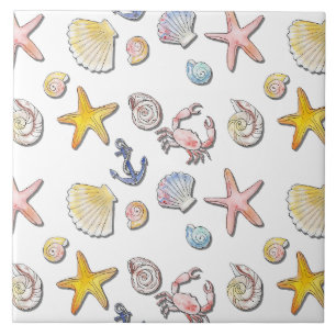 Simple Cute Beach Design  Ceramic Tile
