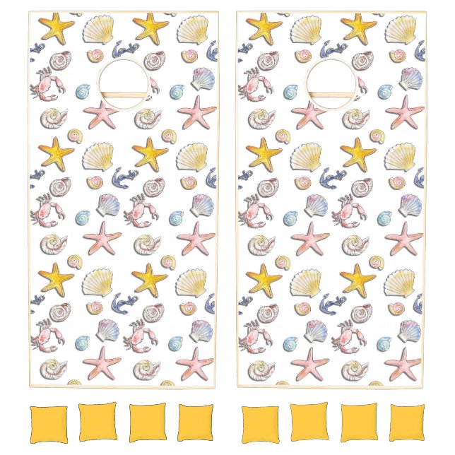 Simple Cute Beach Design  Cornhole Set (Set)