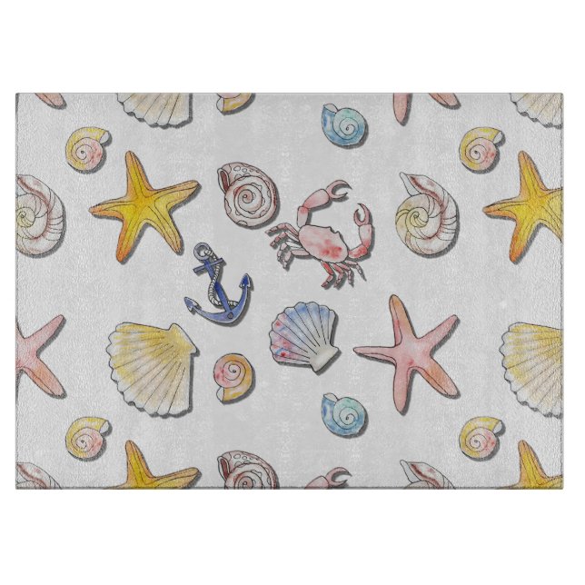 Simple Cute Beach Design  Cutting Board (Front)