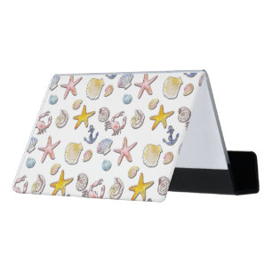Simple Cute Beach Design Desk Business Card Holder