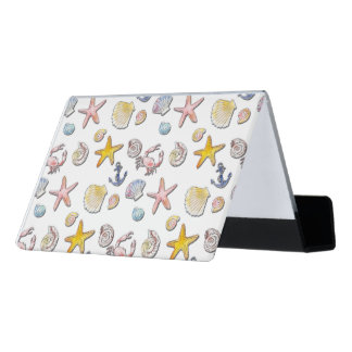 Simple Cute Beach Design  Desk Business Card Holder