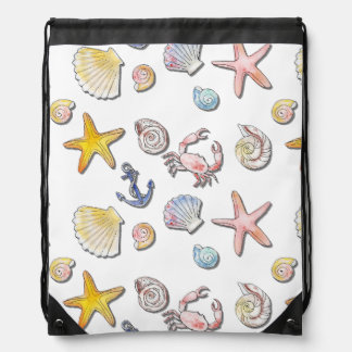 Simple Cute Beach Design  Drawstring Bag