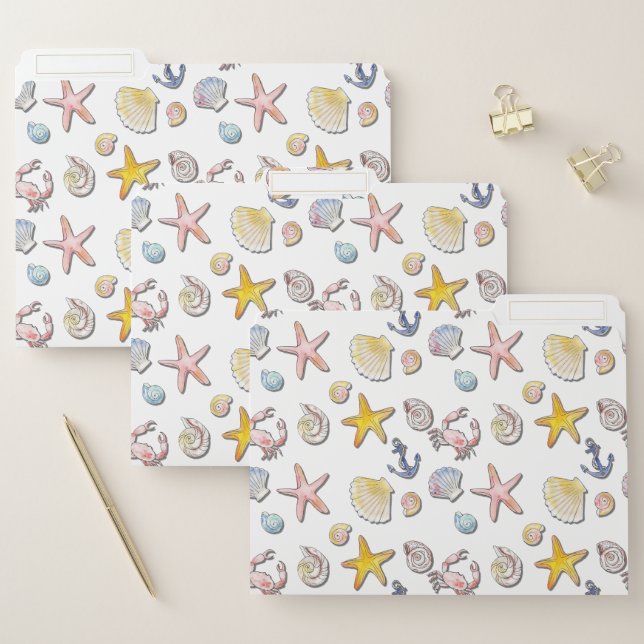 Simple Cute Beach Design  File Folder (Set)