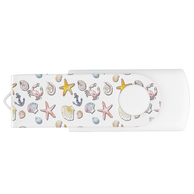 Simple Cute Beach Design  Flash Drive (Back)
