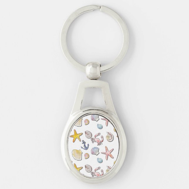 Simple Cute Beach Design  Keychain (Front)