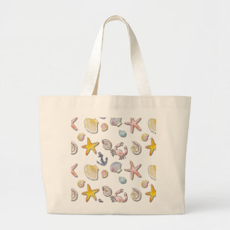 Simple Cute Beach Design  Large Tote Bag