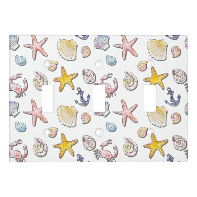 Simple Cute Beach Design  Light Switch Cover (Front)