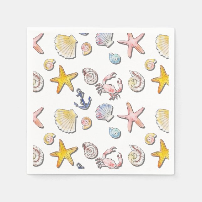 Simple Cute Beach Design  Napkins (Front)