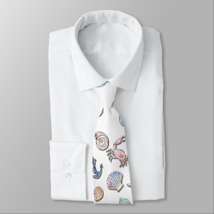 Simple Cute Beach Design  Neck Tie