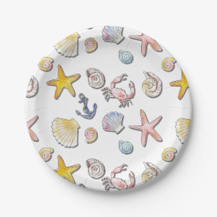 Simple Cute Beach Design  Paper Plates
