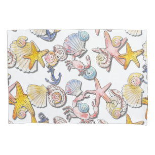 Simple Cute Beach Design Pillow Case