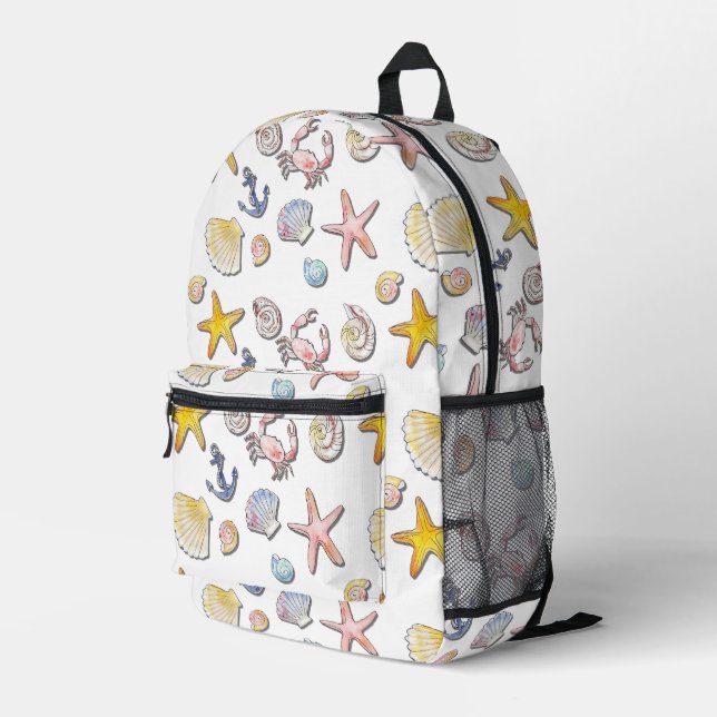 Simple Cute Beach Design  Printed Backpack (Back Corner Right)
