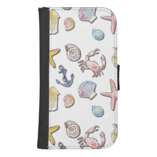 Simple Cute Beach Design  Galaxy S4 Wallet Case