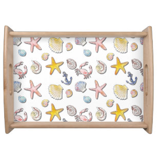 Simple Cute Beach Design  Serving Tray